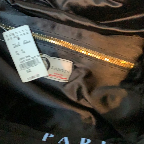 Lanvin NWT Classic Black Satin Sak Handbag. - Picture 7 of 12